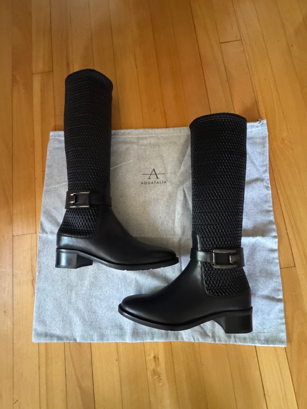 Aquatalia 'Odilia' Weatherproof Riding Boots 6-1/2 Black. New in box